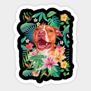 Tropical Red Pit Bull Pitbull 2 Sticker